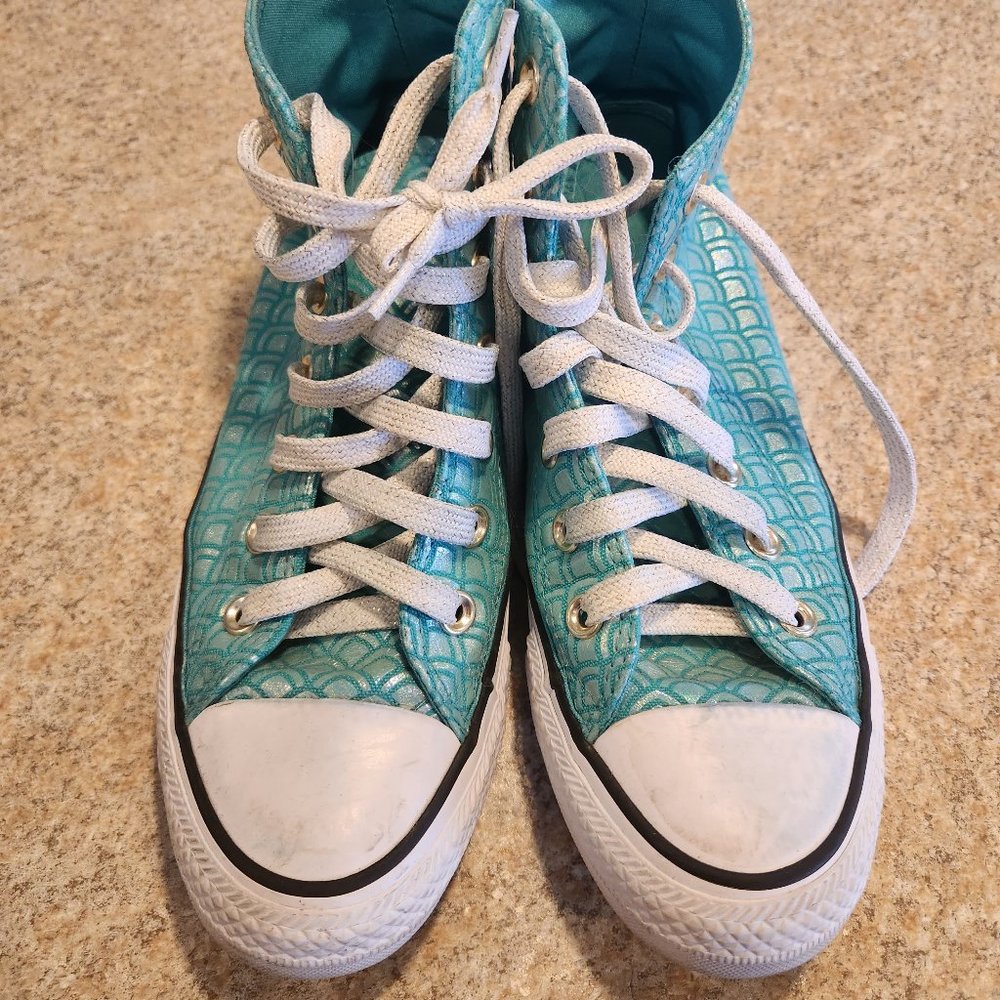 Converse High top - Mermaid sparkle - womens 7, kids 5